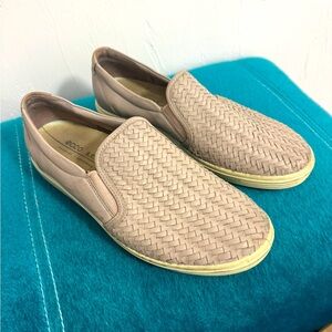 Ecco Women’s Woven Beige Slip-On Loafers Size 8